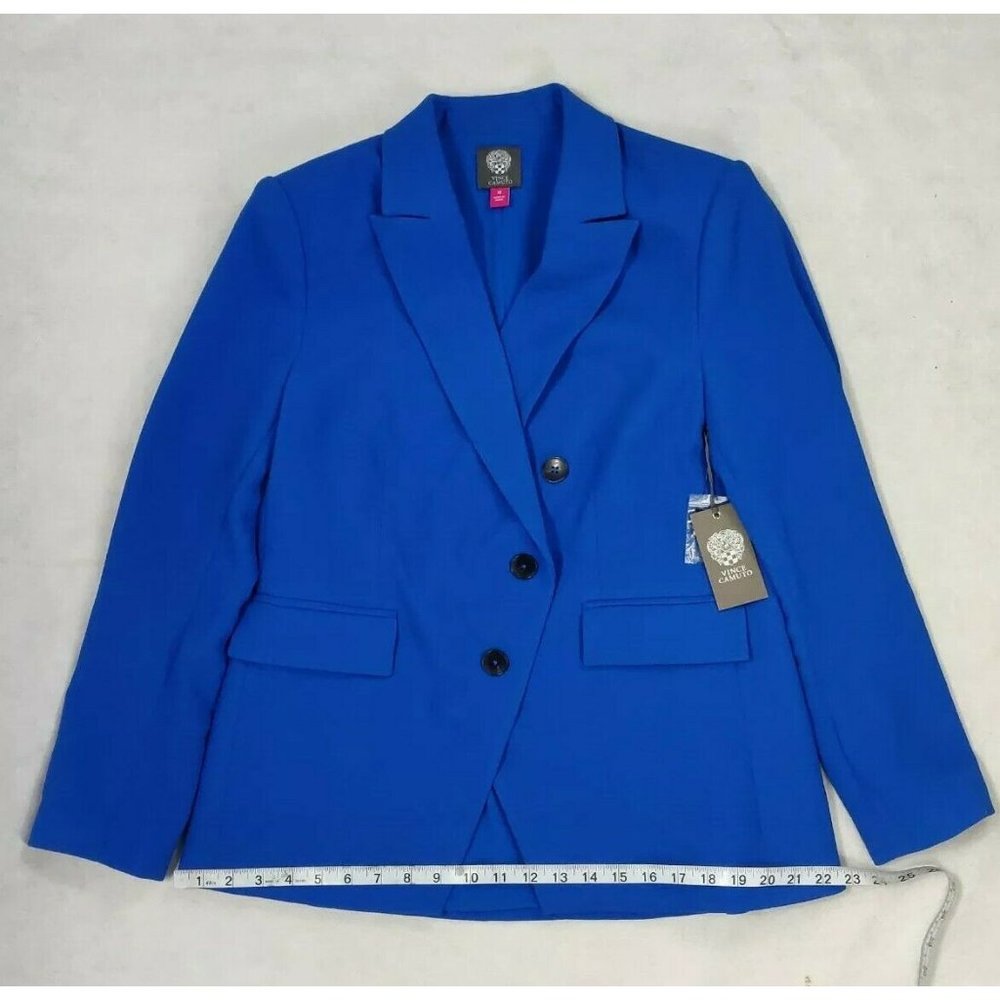 Vince Camuto Womens Blazer Blue Asymmetrical - Picture 9 of 13